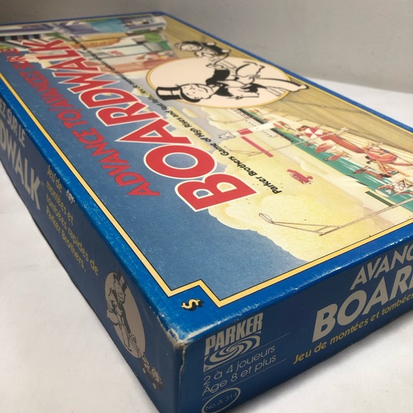 Vintage Advance To Boardwalk Board Game, Eng/French 2-4 players ,Age 8+ 1985 - Picture 5 of 6